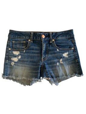 American Eagle Denim Cutoff Jean Shorts with Distressing Size 6